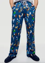 Peter Alexander Dog Park Viscose Bamboo Flannelette Pyjama / Lounge Pants Size S