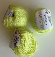 3 X DMC Natura Just Cotton Yummy Pastal Lime colour 50g Balls - Jaune Indien