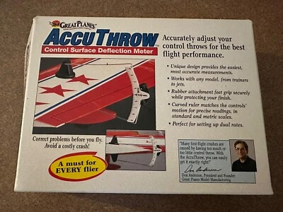 Great Planes AccuThrow Control Surface Deflection Meter (New Open Box)