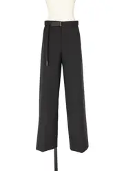 wide-leg tailored trousers 0 Black