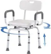 Bath Shower Stool Height Adjustable Chair Seat Rotating Swivel Shower Chair Seat