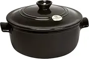Emile Henry Round Stewpot, 4 Liter Capacity, Charcoal