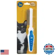 JW Pet GripSoft Cat Comb - Medium and Long Haired Cat Brush for Shedding and