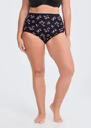 [Taking Shape] Taking Shape Period Leak Proof Undies Heavy Size 20 in Pink Leaf Print, Bamboo - Plus Size Women's Clothing Pink Leaf Print