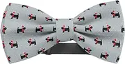[KAWAMOUSE] Adjustable Pre-tied bow tie for toddler Boys (Scottish Terrier Xmas Hat Pattern) Elegant Cute Bowties for Dogs Cats Pets, Pattern as Shown