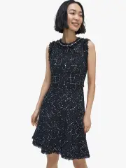 embellished tweed dress