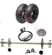 740mm Go Kart Rear Axle Kit+6'' Wheels +Brake Assembly for ATV Drift Trike Quad