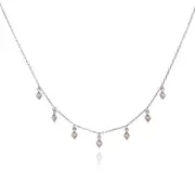 Culturesse Cami Dainty 49cm Austrian Zirconias Sterling Silver Diamante Necklace