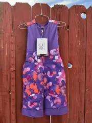 $110 Spyder Bitsy Tart Pants Toddler Girls 2T Ski Bib Snow New Purple Sparkle