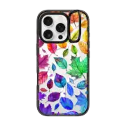 iPhone 16 Pro Impact Ring Stand Case MagSafe Compatible Autumn Rainbow Leaves