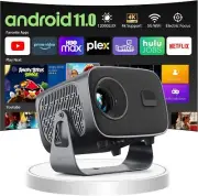 Portable Mini Projector, Android 10.0 WiFi Projector Home Stand Ceiling Mount Fu