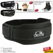 Neoprene GYM Belt Back Support, GYM Trainings Gloves Ankle Brace Fascistic Socks
