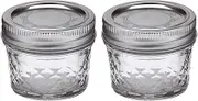 Ball Mason 4oz Quilted Jelly Jars with Lids and Bands, Set of 2