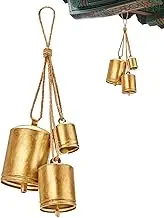 3 Cow Bells, Vintage Decor Set, Rustic Harmony Brass for Decoration, Hanging Country Style Home Decoration