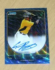 2013 Bowman Chrome Blue Wave autograph refractor Gregory Polanco 6/50