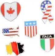 [VALICLUD] 6pcs World Map Country Flag Brooch Creative Enamel Breastpins for Casual Wear Unique Costume Props Eye Catching Decoration Great present Idea for Friends