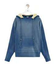 Hoodie in cotton L,M stone mill blue