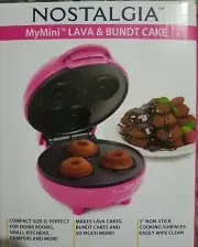 Nostalgia MyMini 5" Electric Lava Donut Muffin And Bundt Cake Maker Pink New