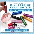 2x Mini Easy Fill Refillable Travel Perfume Atomizer Pump Spray Pocket Bottle
