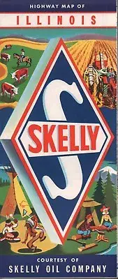 1962 Skelly Road Map: Illinois NOS