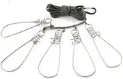 uxcell Stainless Steel Fish Catch Stringer Lock Snap Hook Line Tackle 4 Meters