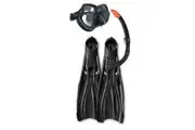 Whitsunday Mask Snorkel and Fin Set (Black) - Large