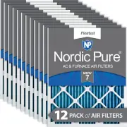 Nordic Pure 12x18x1 Pleated MERV 7 Air Filters 12 Pack