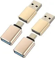 USB-c to USB Adapter Pack of 4 Aluminum Alloy Construction Supports OTG Card Reader Laptop Expansion Easy to Use No Driver Needed