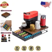 Sleek Vertuo Pod Organizer for 50 Capsules - Durable Wood & Iron Design