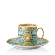 Versace Rosenthal Scala Palazzo Verde Coffee Cup and Saucer New in Box
