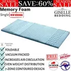 Giselle Bedding Cool Gel 7-zone Memory Foam Mattress Topper Single 5cm Bamboo AU
