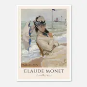Galrie Claude Monet's Trouville Art Print Classic Impressionist Beach Scene Home Decor, Poster Only, A4 21 x 30cm (8 x 12inch)