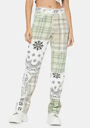 [Jaded London] Patchwork Bandana Boyfriend Jeans