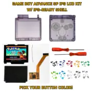 Game Boy Advance SP GBA SP IPS 101 LCD Full KIT W/ PRE CUT SHELL - Atomic Purple