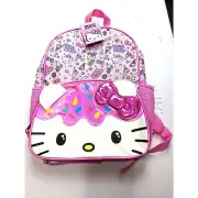 Sanrio Hello Kitty School Backpack 16" Canvas Pink GIRLS Large Bag New