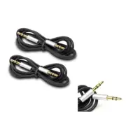 2PCS 3FT 3.5MM AUX AUDIO STEREO CABLES BLACK IPHONE 5 4S IPOD TOUCH NANO SHUFFLE