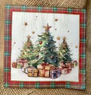L-042 Christmas Trees Design Paper Napkins For Decoupage Junk Journal Crafting