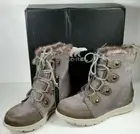 5.5 Sorel Women's Explorer Joan Suede Winter Boots - Quarry/Black