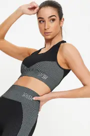 Black Activewear Bra - Size L, Women's Aw Crop Top