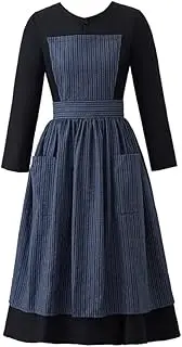 [LoliMiss] Sound of Music Maria Nun Cosplay Costume Women's Black Dress with Apron Uniform