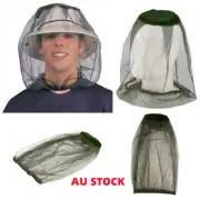 2 PCs Mosquito Fly Head Net Bee Outdoor Fishing Insect Mesh Hat Mozzie Protector