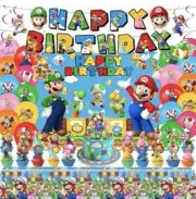 Super Mario Birthday Party Supplies Balloon Banner Cake Topper Kids Party Readme