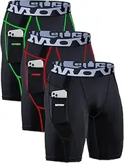 [MOVEUP] Men's Athletic Base Layers Compression Shorts Underwear Sports Workout Active Cool Dry Running Tights Short