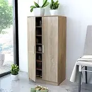 Shoe Cabinet 7 Shelves Oak Storage Organizer Furniture Home Decor Modern Design