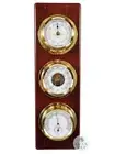 51cm Mahogany Weather Station With Barometer Thermometer Hygrometer & Tide Clock