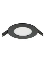 Theo LED Recessed Round Warm White 75mm Cut Out Panel Light in Black