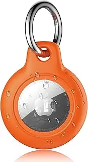 Leonids Airtag Holder for Apple Airtag 2021, Waterproof & Anti-Scratch Protective Air Tag Case with Anti-Lost Keychain for Pet Collar, Backpack, Luggage (Orange)