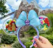 New Disney Parks Pixar UP Minnie Mickey Mouse Ears Headband Grape Soda Balloons