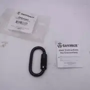 SafeWaze Oval Steel Triple Lock Carabiner 019-9002 Black 3600 lbs