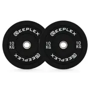 Reeplex 10kg Black Bumper Plates Pair V2
